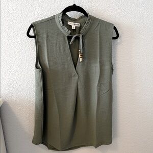 Madeline Jones Sage Green Sleeveless Blouse
